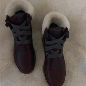 Women’s boots with faux fur trim.  Worn 1 time